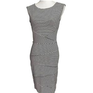 White House Black Market striped asymmetrical layered dress size 12